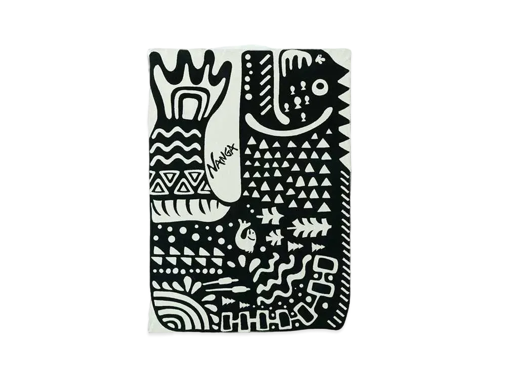 NANGA Ancient Fish Cotton Blanket Single "Black"