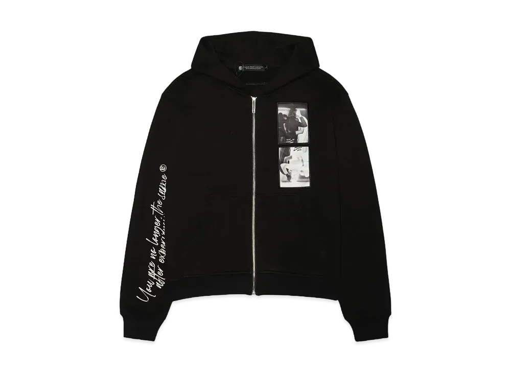 A GOOD BAD INFLUENCE LIFE IS ZIP UP HOODIE "BLACK"