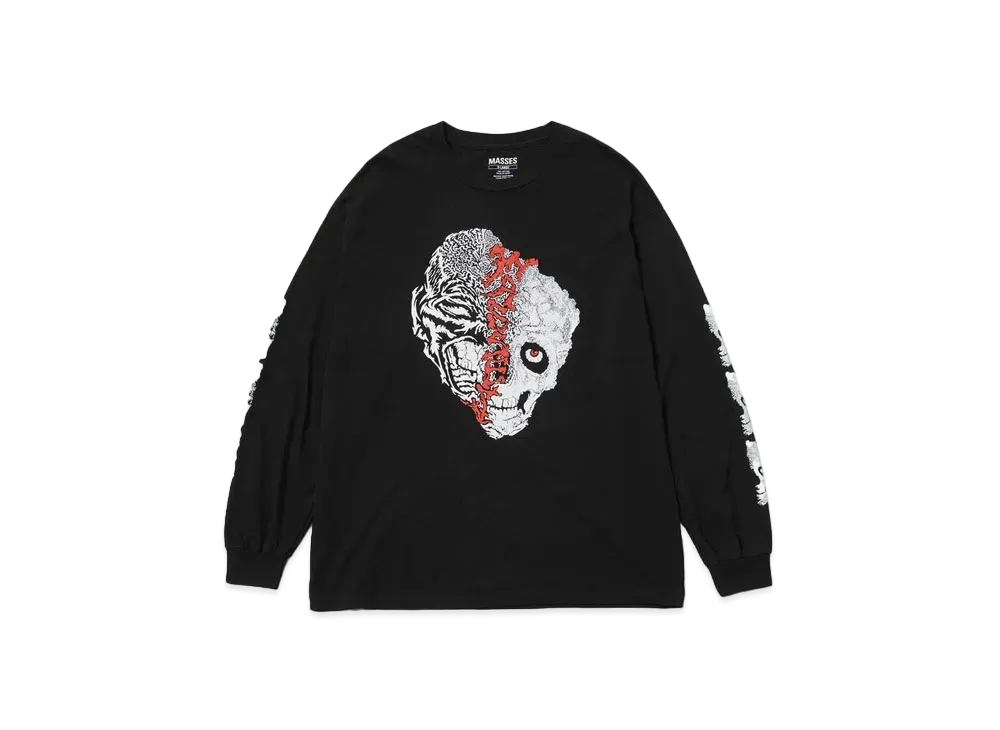 MASSES T-SHIRT L/S SPLIT "BLACK"