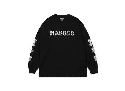 MASSES T-SHIRT L/S BONE LOGO "BLACK"