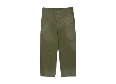 BOW WOW JUNGLE FATIGUE CARGO PANTS "OD OIL DAMAGED"