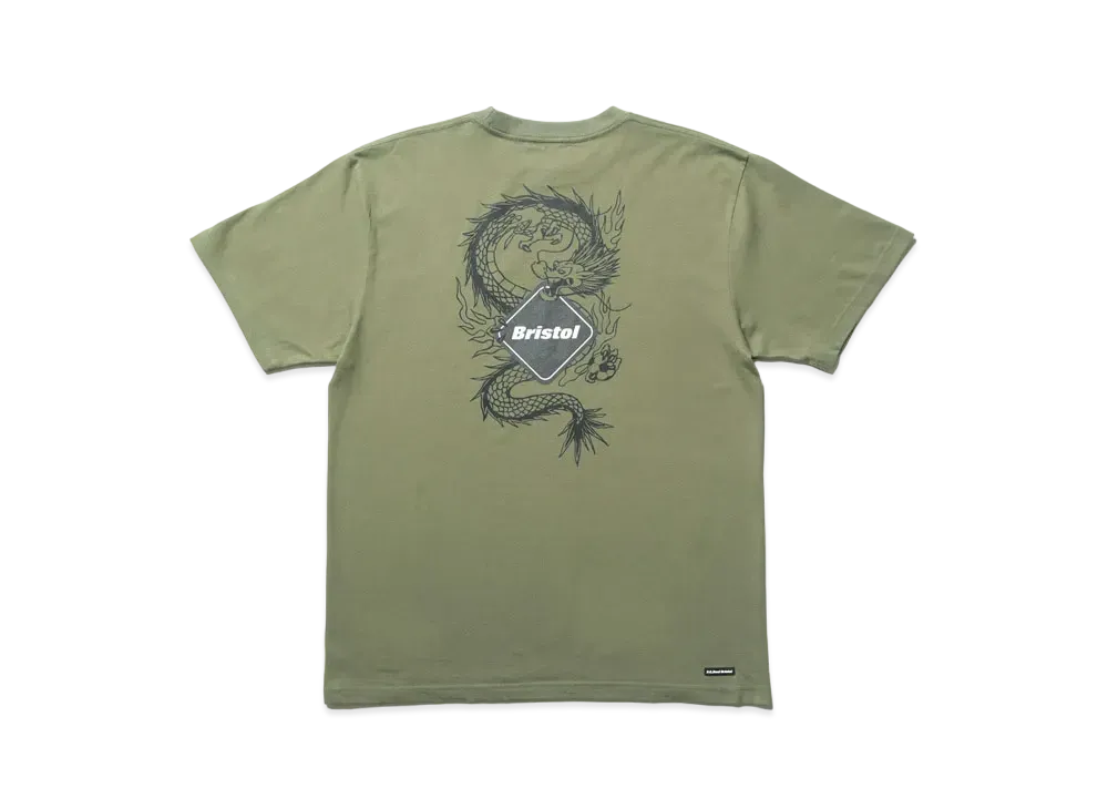 F.C.Real Bristol Year Of The Dragon Dragon Back Emblem Team S/S Tee "Khaki"