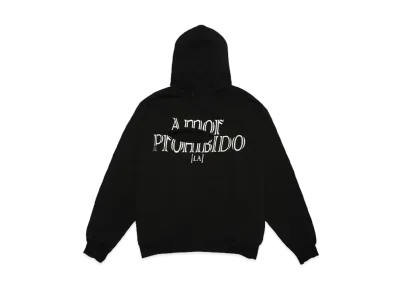 Amor Prohibido DISTRESSED LOGO HOODIE Exclusive for HYPE DROP "BLACK"