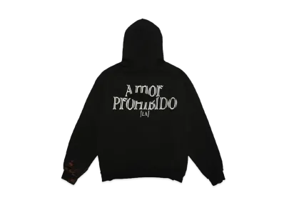 Amor Prohibido DISTRESSED LOGO HOODIE Exclusive for HYPE DROP "BLACK"