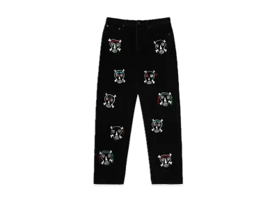 Supreme Clayton Patterson Skulls Embroidered Regular Jean "Black"