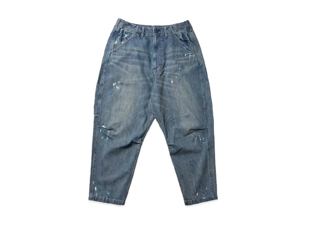 Liberaiders STAMPED DENIM SARROUEL PANTS "DARK BLUE"