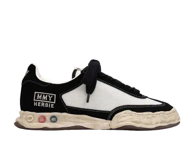 Maison MIHARA YASUHIRO HERBIE OG Sole Sude&Mesh Low-top Sneaker "Black/White"