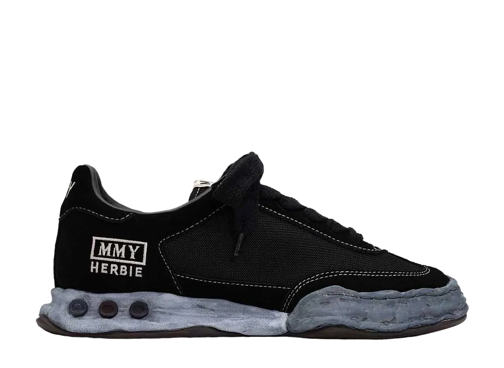 メゾンミハラヤスヒロ ハービー OG ソール スウェード&メッシュ ロートップ スニーカー "ブラック/ブラック" (A12FW711)