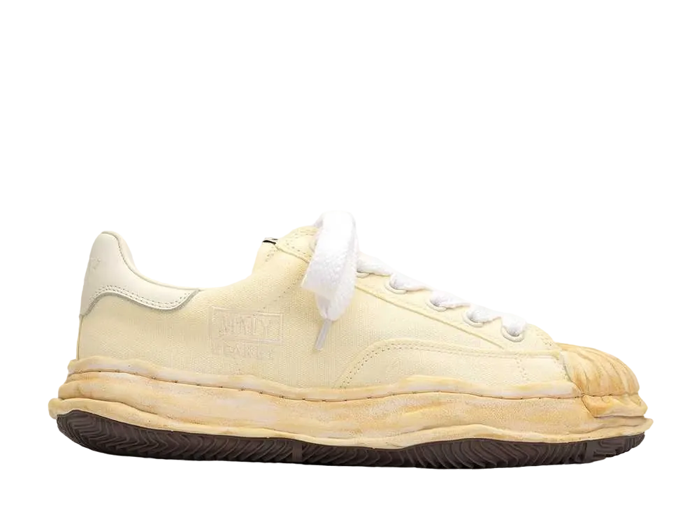 メゾンミハラヤスヒロ ブレイキー OG ソール オーバーダイド キャンバス ロートップ スニーカー "ホワイト" (A12FW719)