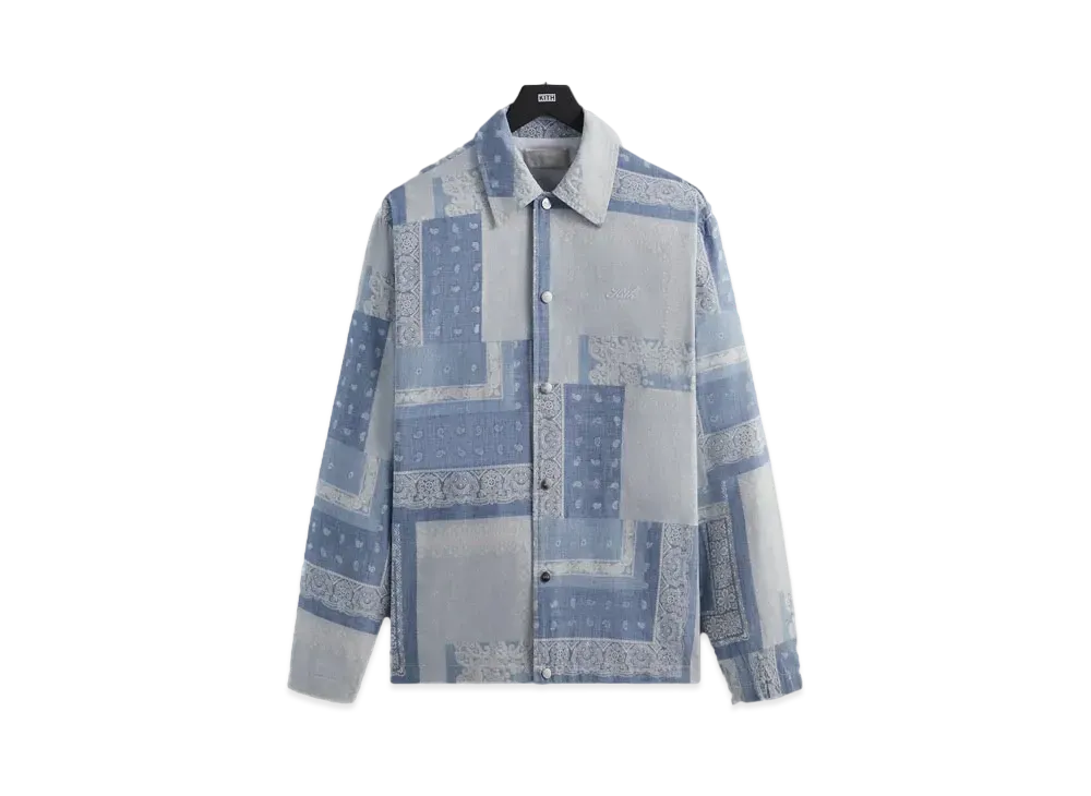 Kith Washed Paisley Coaches Jacket "Light Indigo"