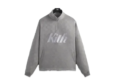Kith Double Knit Davis Quarter Zip Pullover "Concrete"