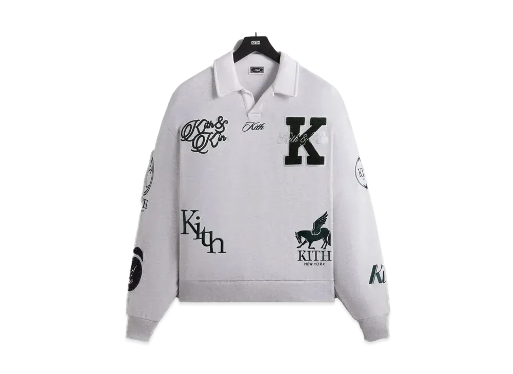 Kith Nelson Collared Pullover "Light Heather Grey"