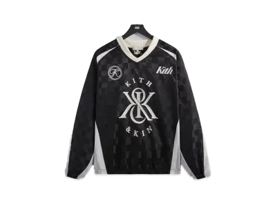 Kith Checkered Satin Dayton Combo Pullover "Black"