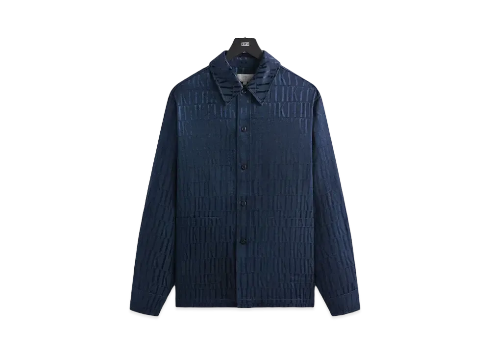 Kith Jacquard Faille Long Sleeve Boxy Collared Overshirt "Nocturnal"