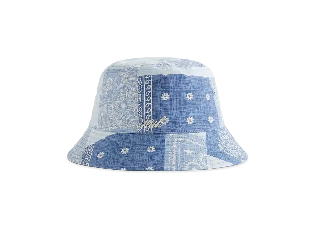 Kith Washed Pasiley Dawson Reversible Bucket Hat "Light Indigo"