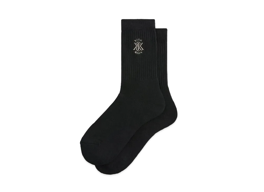 Kith Crew Cotton Socks With Kith Crest "Black"