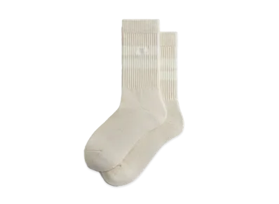 Kith Stripe Crew Socks With Script Embroidery "Lace"