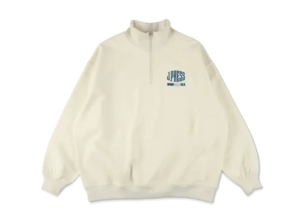 WIND AND SEA x J.PRESS ORIGINALS Half Zip Sweat "White"