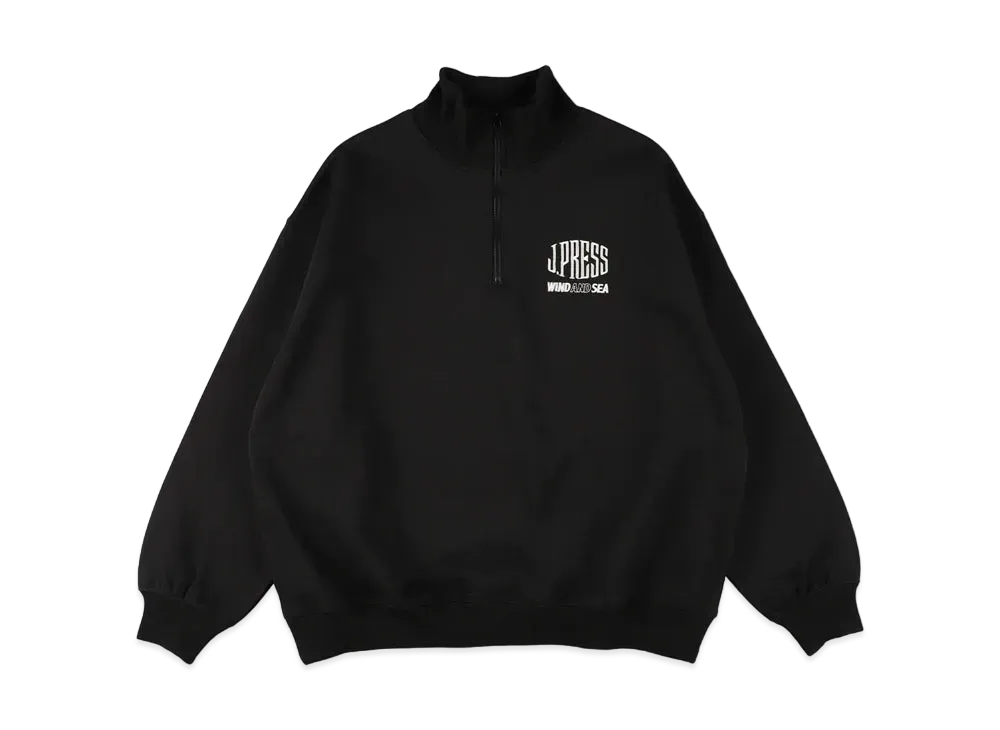 WIND AND SEA x J.PRESS ORIGINALS Half Zip Sweat "Black"