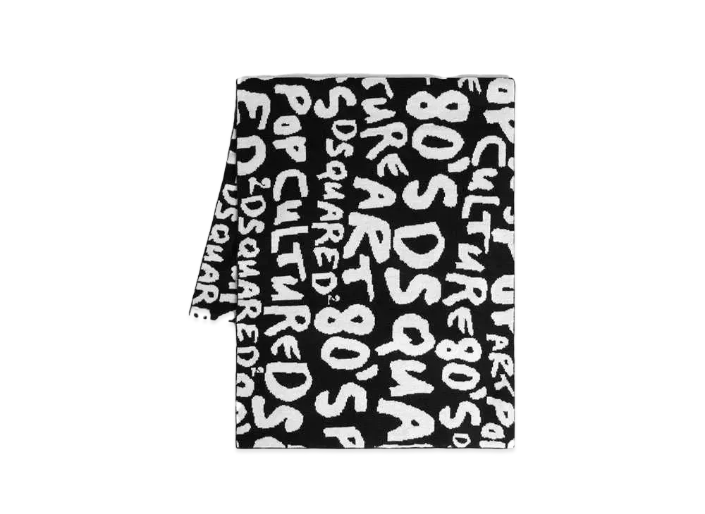 Dsquared2 D2 Pop 80'S Knit Scarf "Black/White"