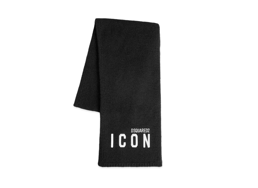Dsquared2 Be Icon Knit Scarf "Black/White"