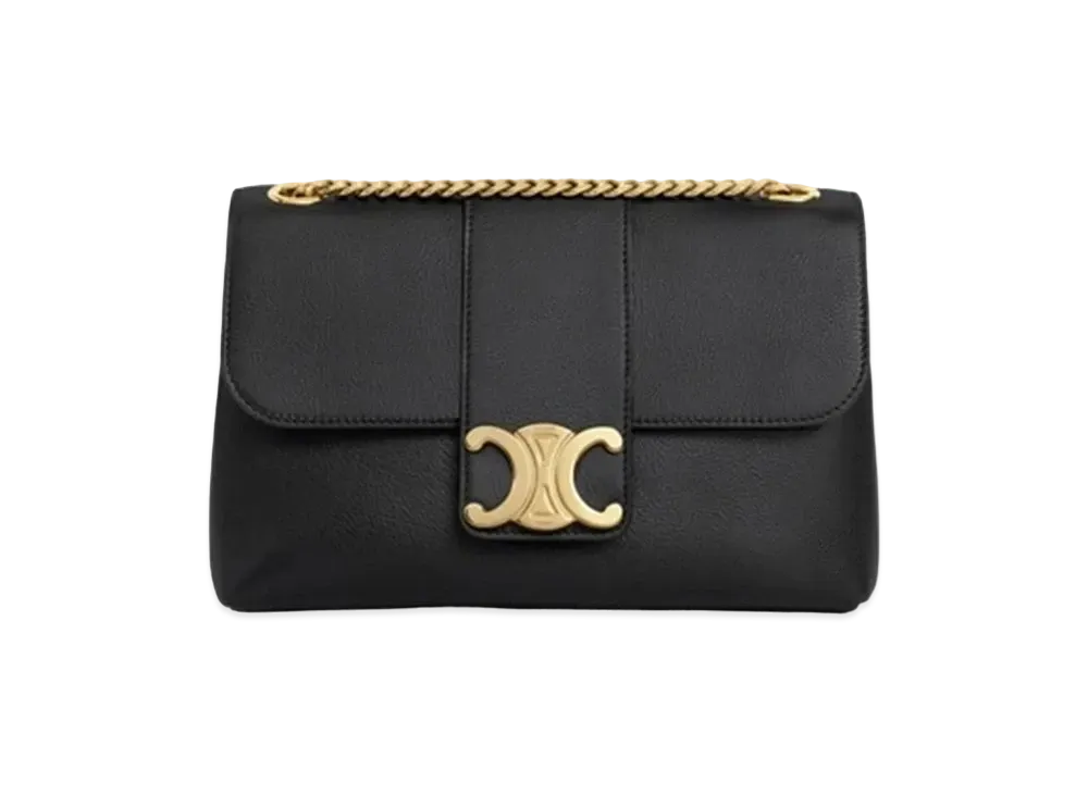 セリーヌ ミディアム ヴィクトワール バッグ / サプルカーフスキン "ブラック" 115853FDU.38NO