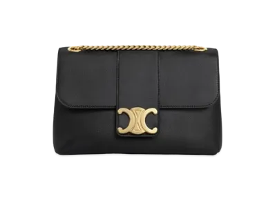 CELINE Medium Victoire Bag In Supple Calfskin "Black"