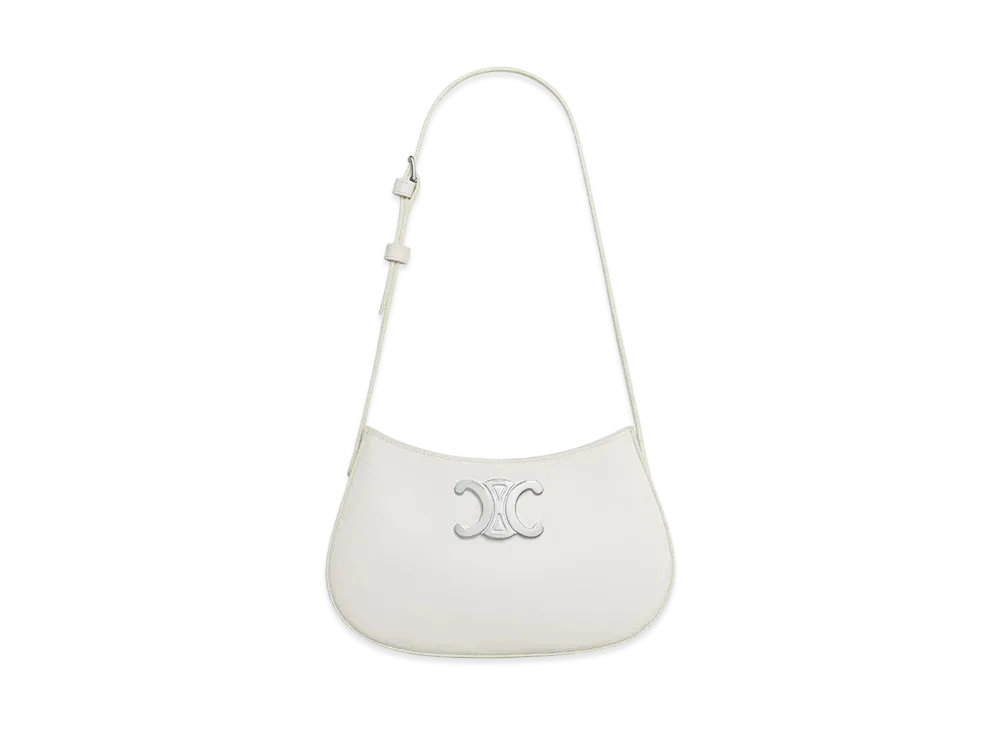CELINE Medium Tilly Bag In Shiny Calfskin "White"