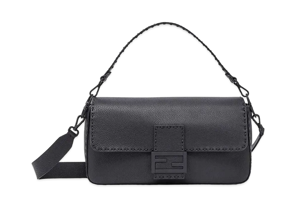 FENDI Selleria Maxi Baguette "Black"