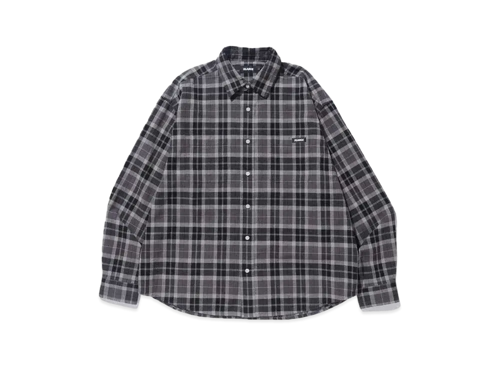 XLARGE PLAID L/S SHIRT "GREY"