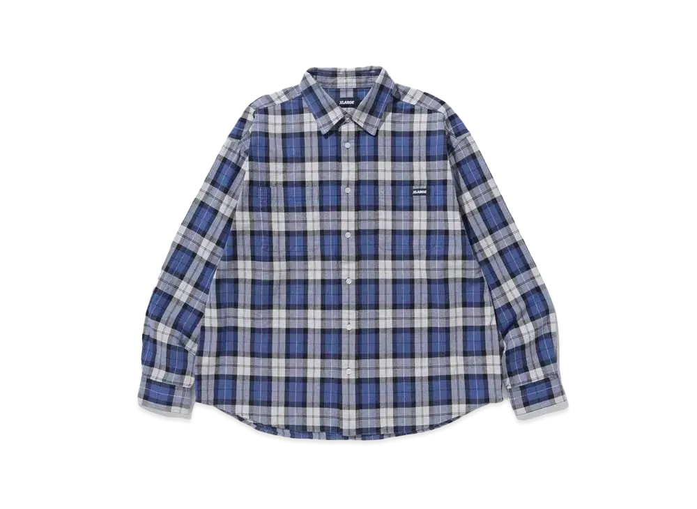 XLARGE PLAID L/S SHIRT "BLUE"