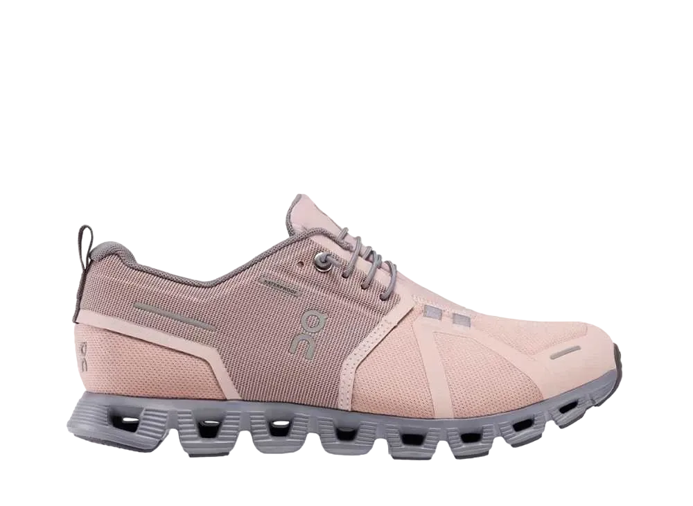 On Women's Cloud 5 Waterproof "Rose/Fossil"