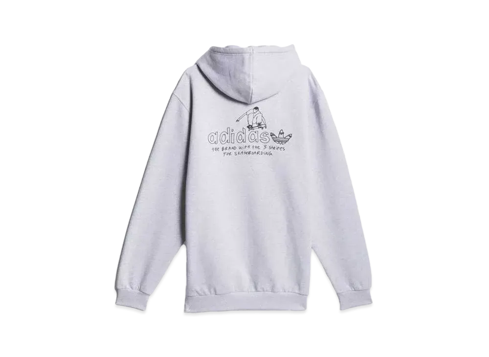 adidas Henry Jones Graphic Hoodie "Light Gray Heather/Black"