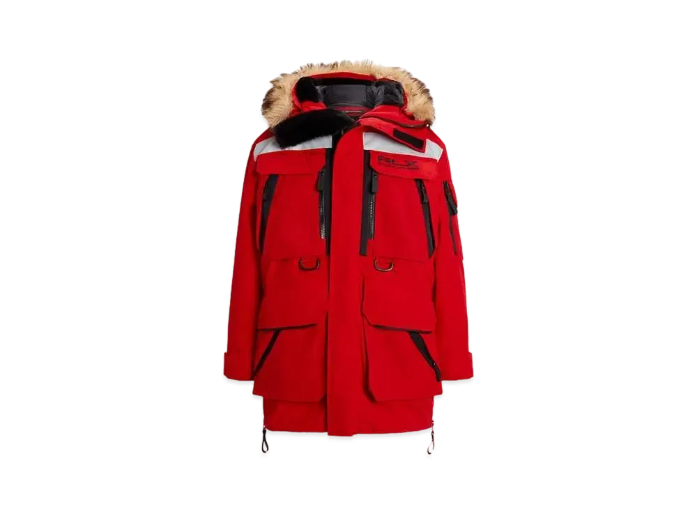 Polo Ralph Lauren Faux Fur Trimmed Water Reperant Parka "Red"