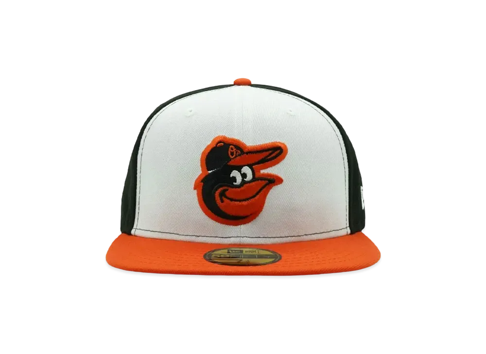 NEW ERA 59FIFTY MLB On-Field Baltimore Orioles Home "OPTIC WHITE/BLACK/ORANGE"