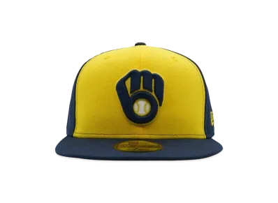NEW ERA 59FIFTY MLB On-Field Milwaukee Brewers Alternate "YELLOW/LIGHT NAVY"