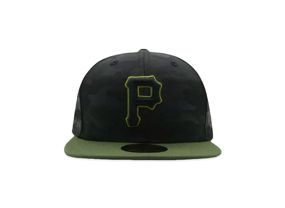 NEW ERA 59FIFTY MLB On-Field Pittsburgh Pirates Alternate 3 "BLACK CAMO/RIFLE GREEN"