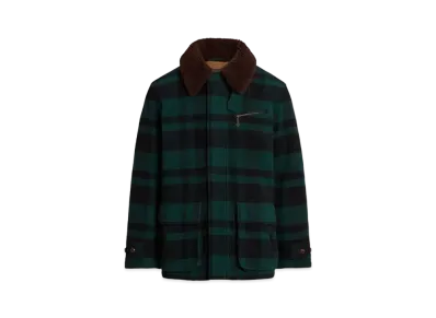 Polo Ralph Lauren Shearling Collar Plaid Barn Coat "Multi"