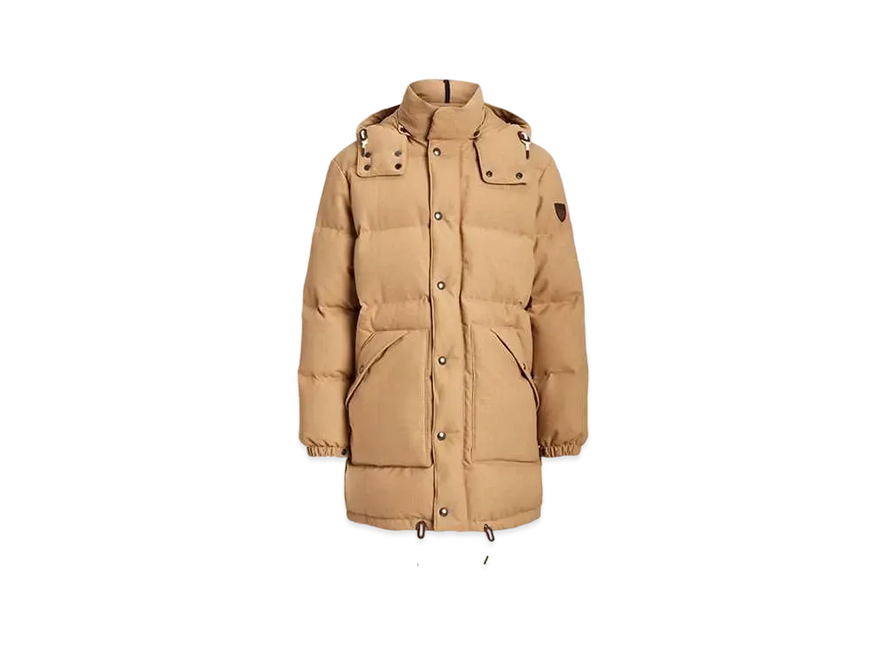 Polo Ralph Lauren Water Resistant Wool Blend Down Coat "Brown"