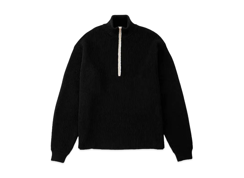 DIGAWEL Rib Knit Zip Sweater "Black"