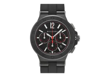 BVLGARI Diagono Ultra Nero Chronograph "Black/Red/Stainless Steel/Black"