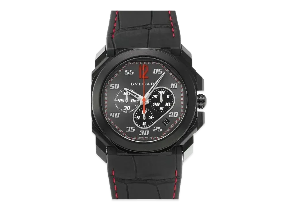 BVLGARI Octo Velocissimo Chronograph Ken Okuyama "Gray/Black/Stainless Steel/Black/Red"