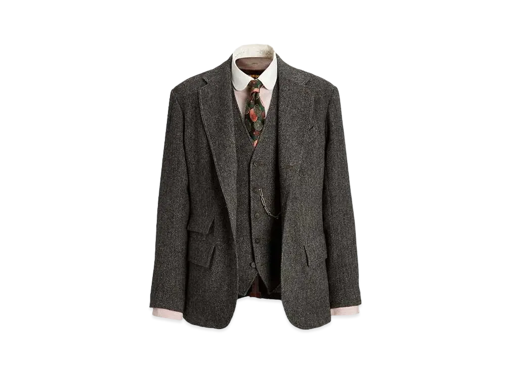 RRL Ralph Lauren (Limited Collection) Unconstructed Herringbone Sport Coat "Black"