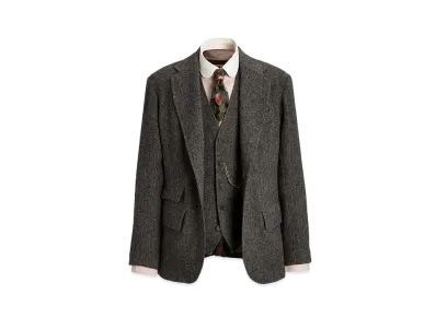 RRL Ralph Lauren (Limited Collection) Unconstructed Herringbone Sport Coat "Black"