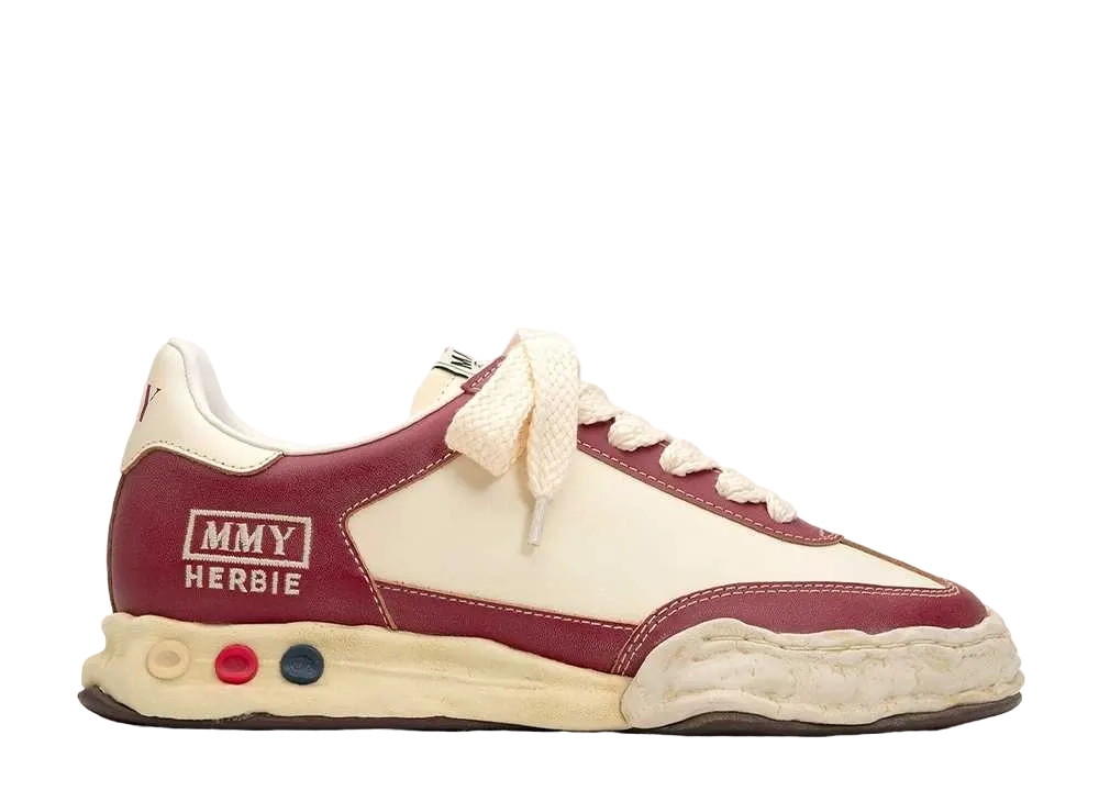 メゾンミハラヤスヒロ ハービー OG ソール VC レザー ロートップ スニーカー "ホワイト/レッド" (A11FW707)