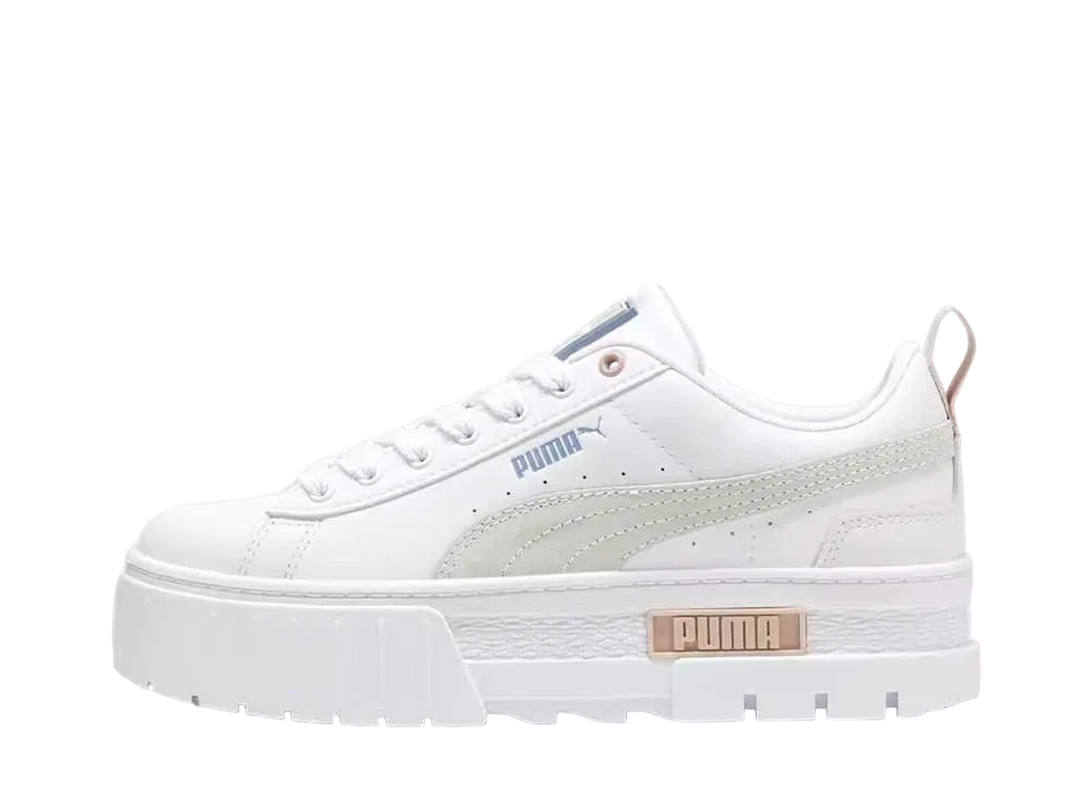 プーマ ウィメンズ メイズ レザー "プーマホワイト/ゼンブルー"