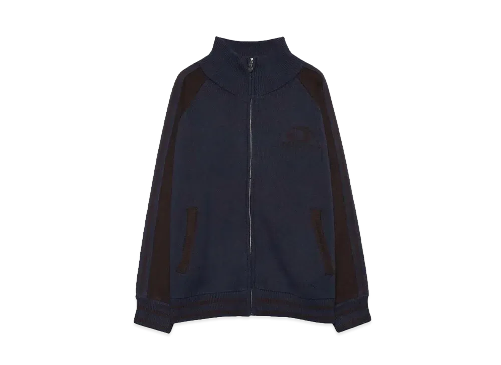 9090 Heisei Logo Knit Track Jacket "Brown/Blue"
