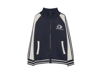 9090 Heisei Logo Knit Track Jacket "Ivory/Navy"