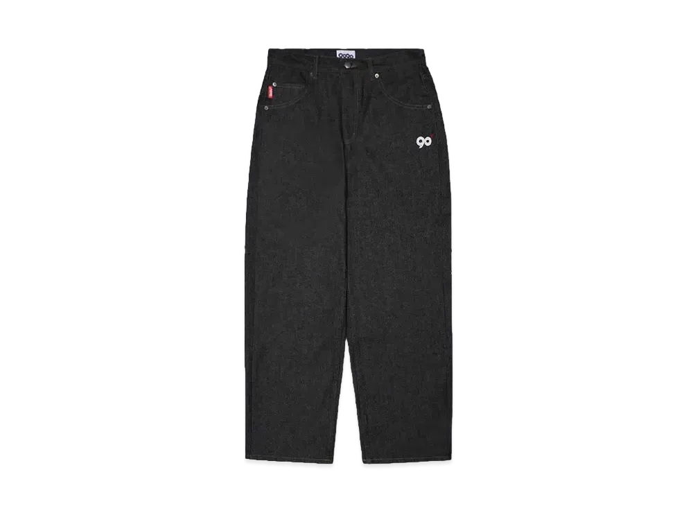 9090 States Logo Rigid Tapered Denim "Black"