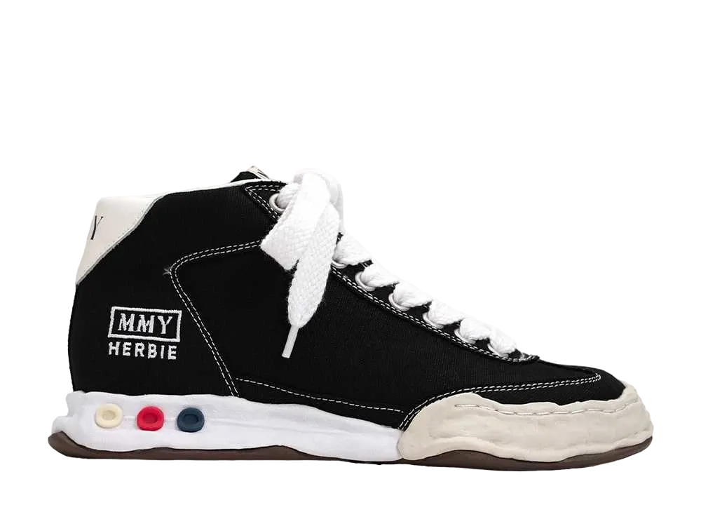 メゾンミハラヤスヒロ ハービー OG ソール キャンバス ハイトップ スニーカー "ブラック" (A09FW703)